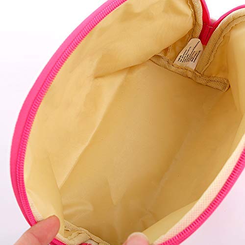 Golden Dark Pink Pu 3Pcs Toiletries Make Up Pouch