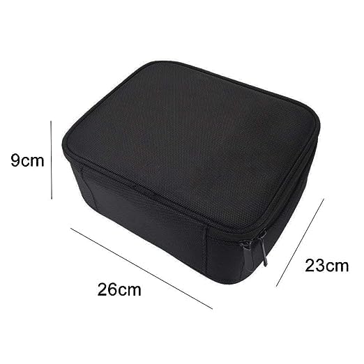 Travel Professional Cosmetic Makeup Kit Storage Organizer Toiletry Vanity Bag with Adjustable Compartment 26l x 23b x 9h cm (Black)