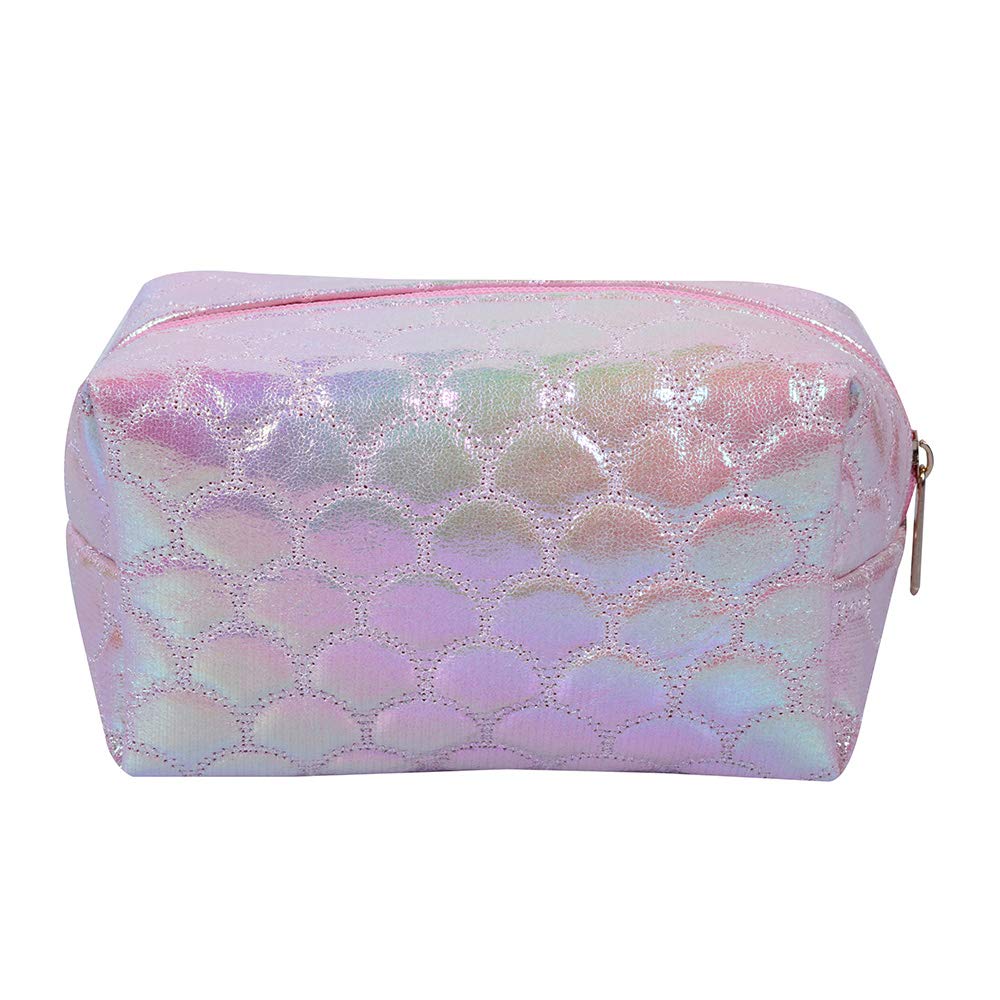 Fish Fin Design Holographic Cosmetic Bag (Pink)
