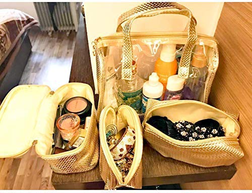 Travel Cosmetic Bag - 4 in 1-Set Makeup and Toiletries Bag